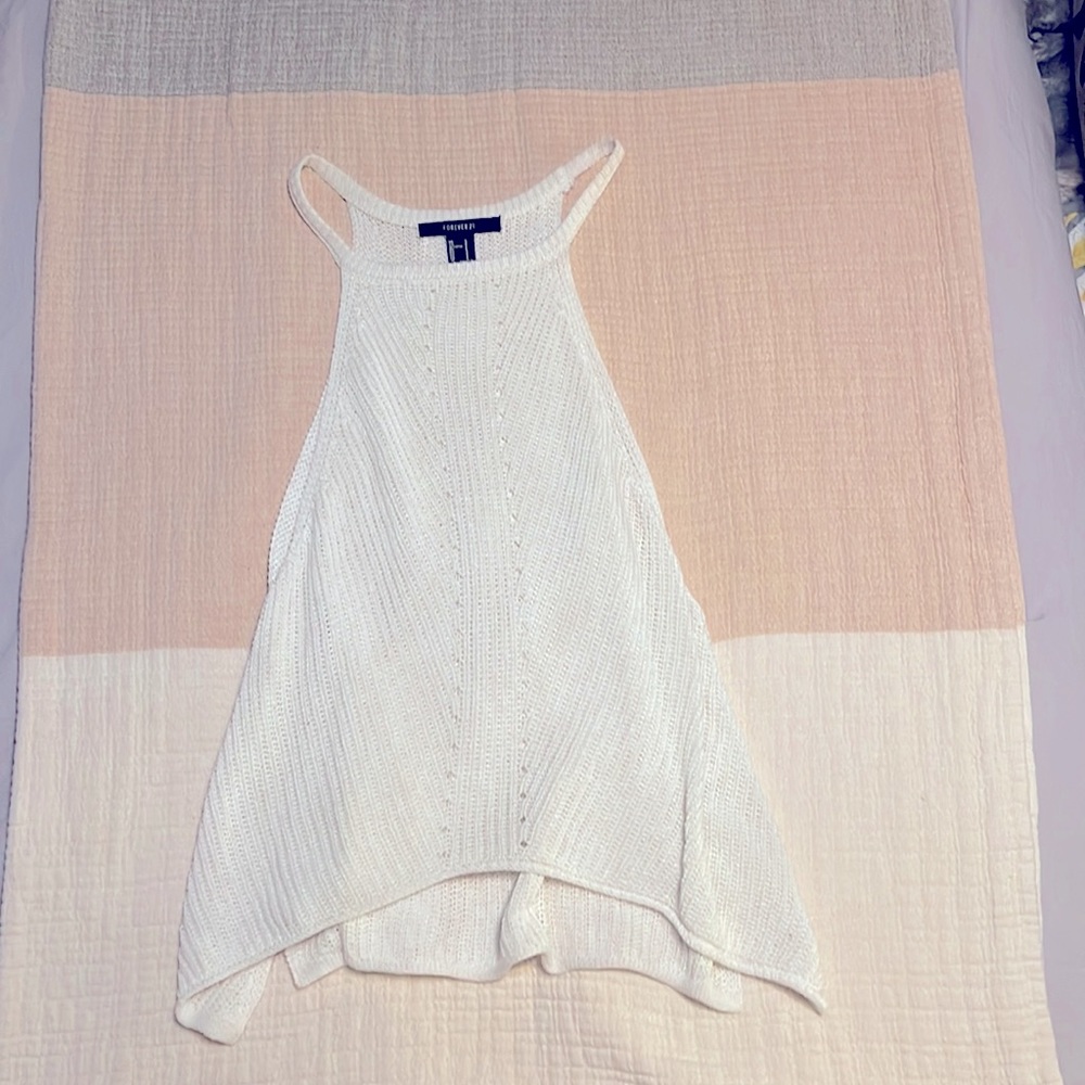 Sheer knitted flowy tank by Forever21 brand. Size S.